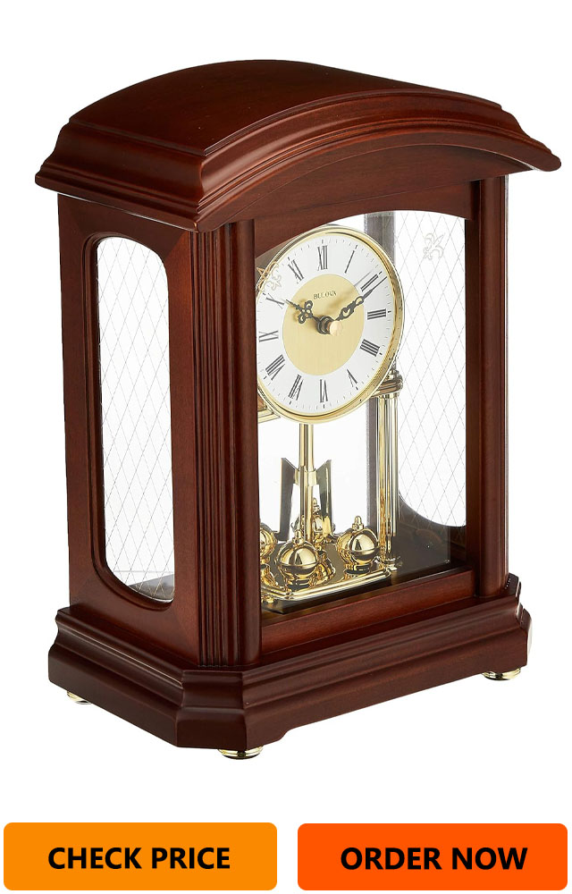 Bulova B1848 Nordale Clock, Walnut Finish