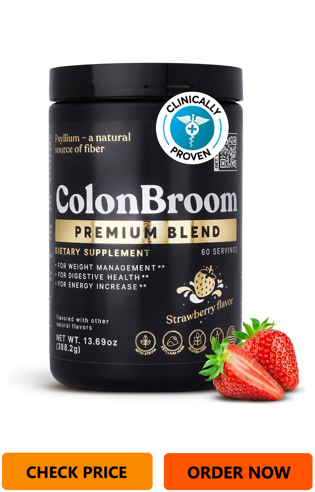 ColonBroom Premium (Strawberry) – Colon Broom Psyllium Husk Fiber Powder Drink