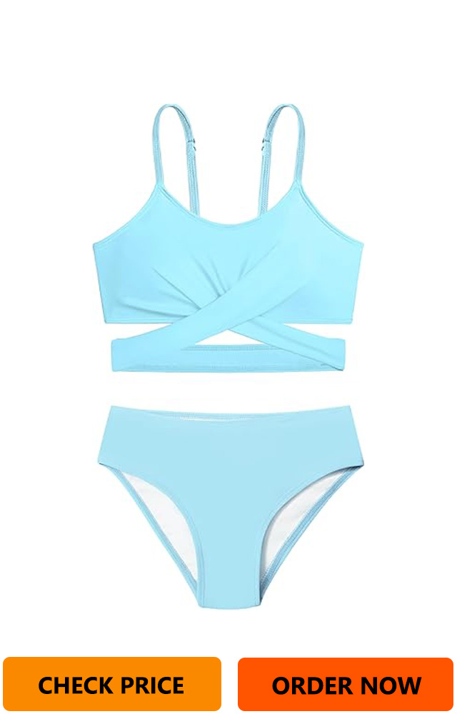 Girls Swimsuit Bathing Suits Criss Cross Bikini Set