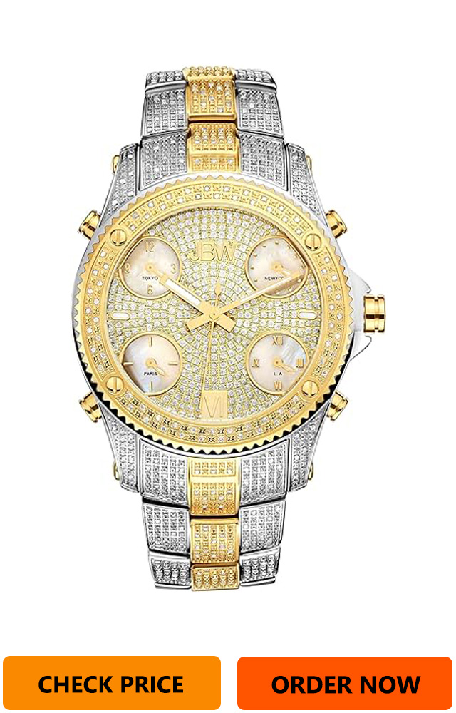 JBW Men’s Luxury Jet Setter 2.34 ctw Diamond Wrist Watch