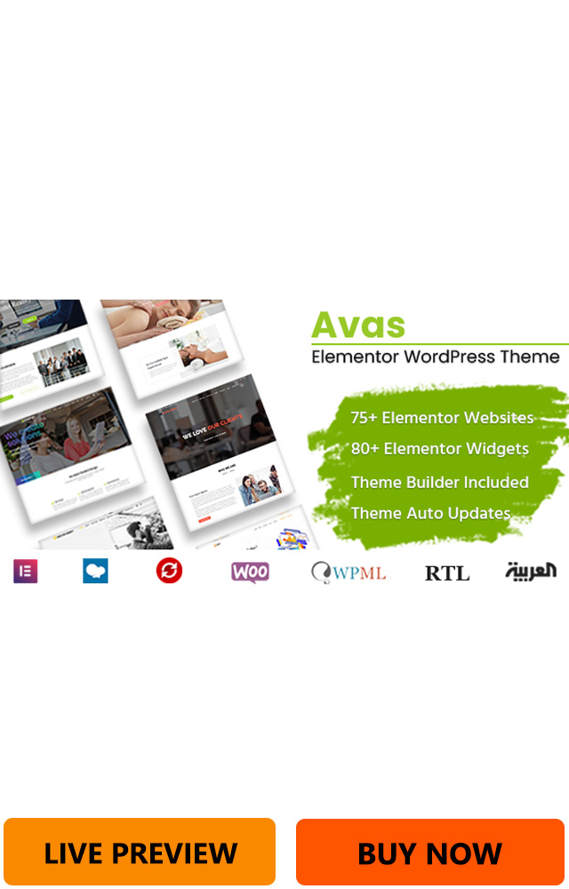 Avas Elementor MultiPurpose WordPress Theme