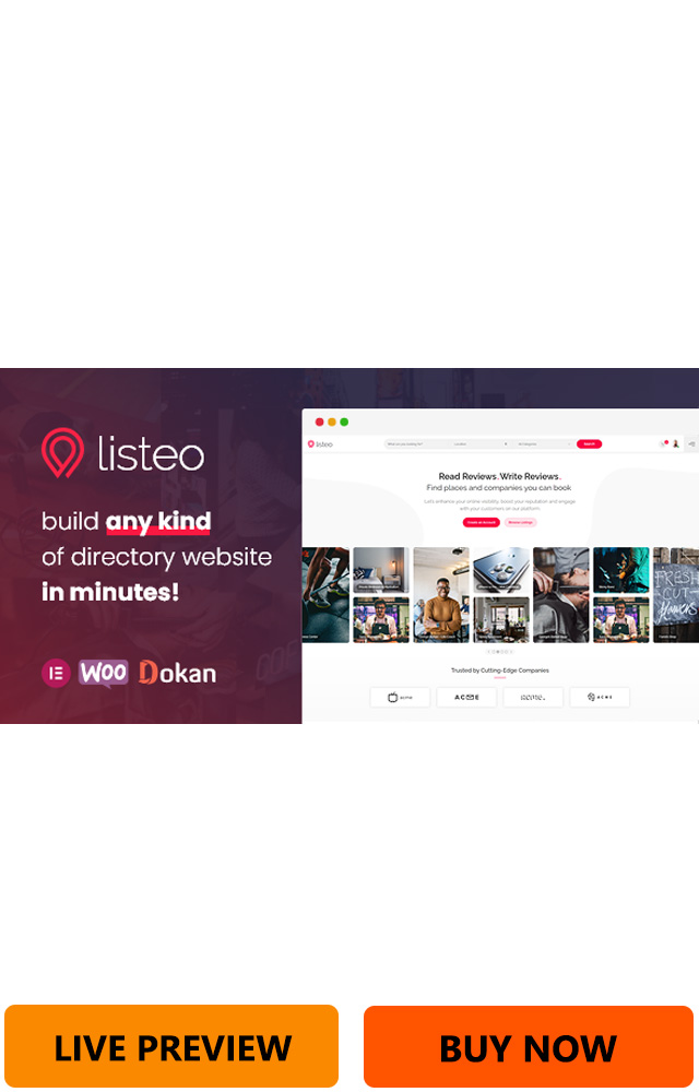 Listeo Directory Listings With Booking WordPress Theme