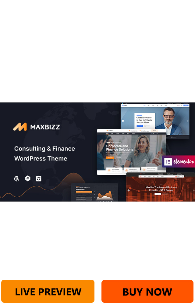 Maxbizz Consulting Financial Elementor WordPress Theme