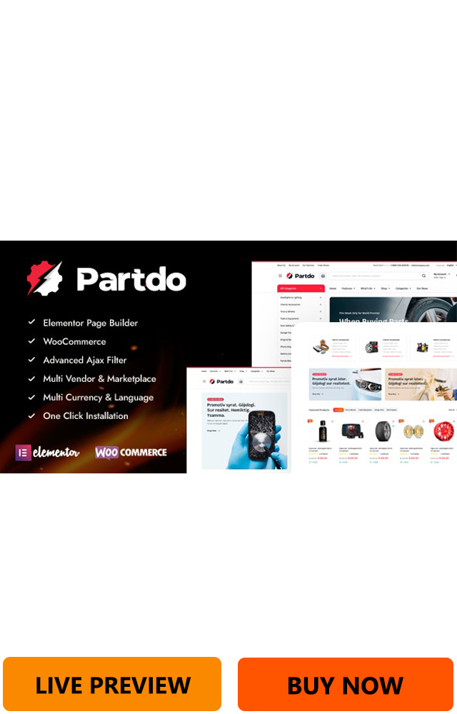 Partdo Auto Parts Tools  WooCommerce Theme